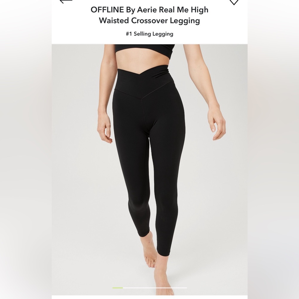 OFFLINE by Aerie Real Me High Waist Crossover Legging Small Black